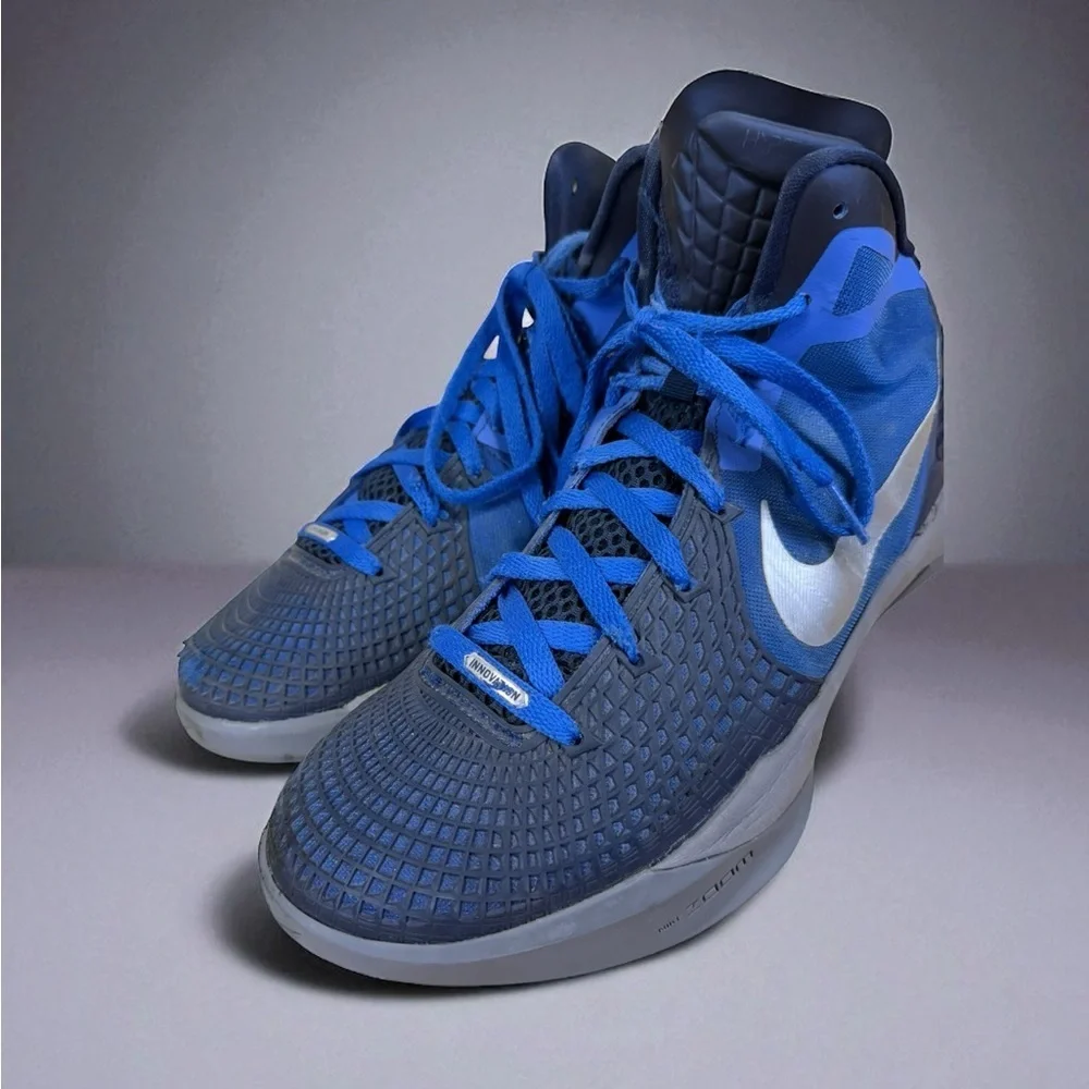 Nike Zoom Hyperdunk 2011 Premium Basketball Shoes Blue Silver Men’s Size 11.5